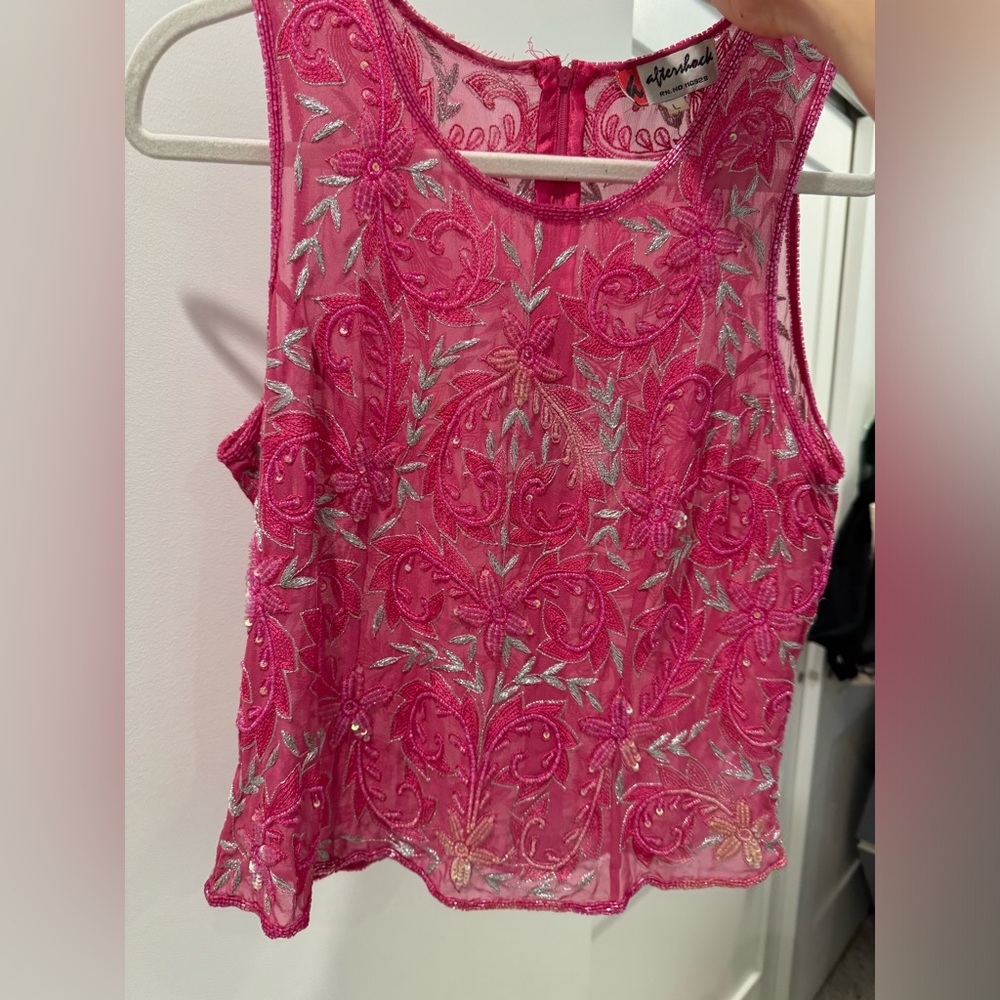 Aftershock beaded pink blouse